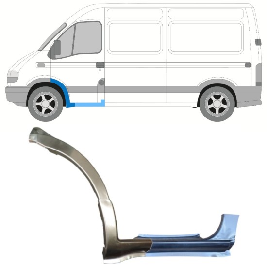 Sill and front wing repair panel for Renault Master 1998-2010 / Left / Set 15367