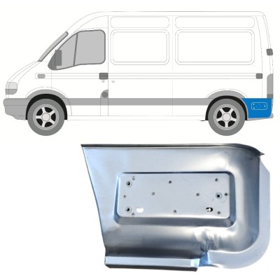 Rear fender repair panel behind the wheel for Opel Movano 1998-2010 / Left 15323