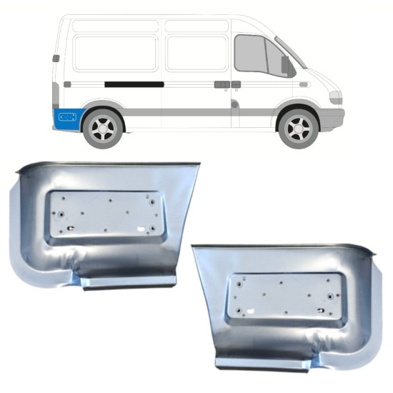 Rear fender repair panel behind the wheel for Renault Master 1998-2010 / Left+Right / Set 16140