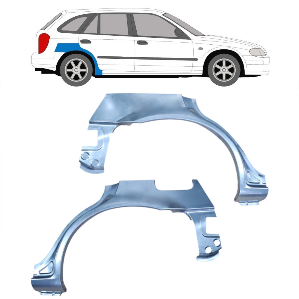 Rear wing repair panel for Mazda 323F BJ 1998-2004 / Left+Right