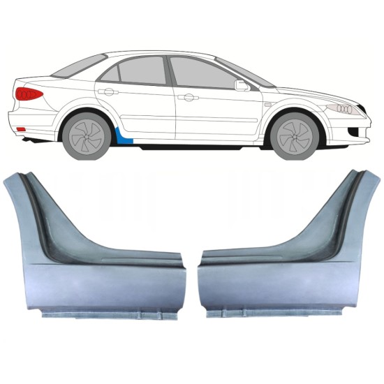 Sill repair panel under the door for Mazda 6 GG GY 2002-2007 / Left+Right / Set 9989