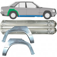 Sill and rear wing repair panel for Mercedes 190 1982-1993 / Left+Right / Set 9522