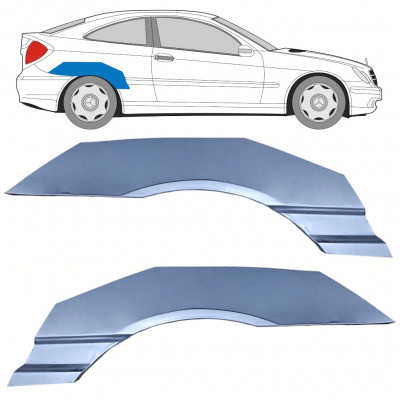 Rear wing repair panel for Mercedes CL203 2000-2008 / Left+Right / Set 10592