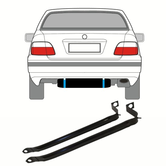 Fuel tank straps for Mercedes CLK W208 1997-2003 16028