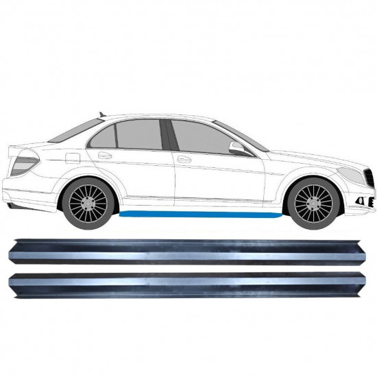 Sill repair panel for Mercedes C-class 2007-2014 / Left = Right (symmetrical) / Set 10394