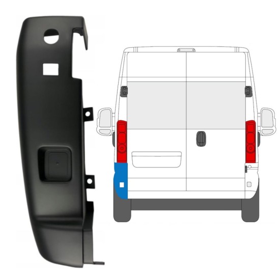 Rear bumper corner 180 degrees for Opel Movano 2021-2026 / Left 15801