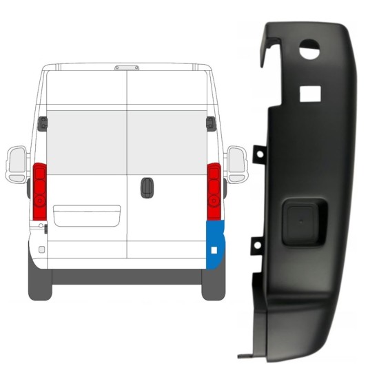 Rear bumper corner 180 degrees for Opel Movano 2021-2026 / Right 15799