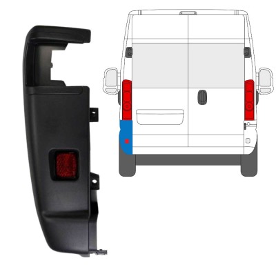 Rear bumper corner 270 degrees for Opel Movano 2021-2026 / Left 15798