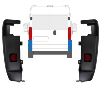 Rear bumper corner 270 degrees for Opel Movano 2021-2026 / Left+Right / Set 15797