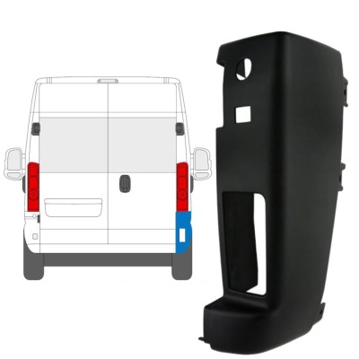 Rear bumper corner 180 degrees for Opel Movano 2021-2026 / Right 15800