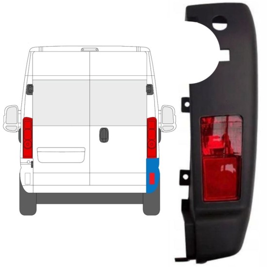 Rear bumper corner with lamp for Opel Movano 2021-2026 / Right / Set 15794