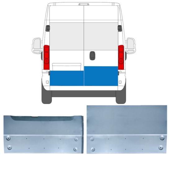 Rear door repair panel for Opel Movano 2021-2026 / Left+Right 16516