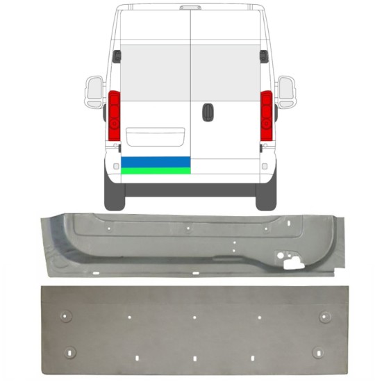 Rear door repair panel for Opel Movano 2021-2026 / Right / Set 16518