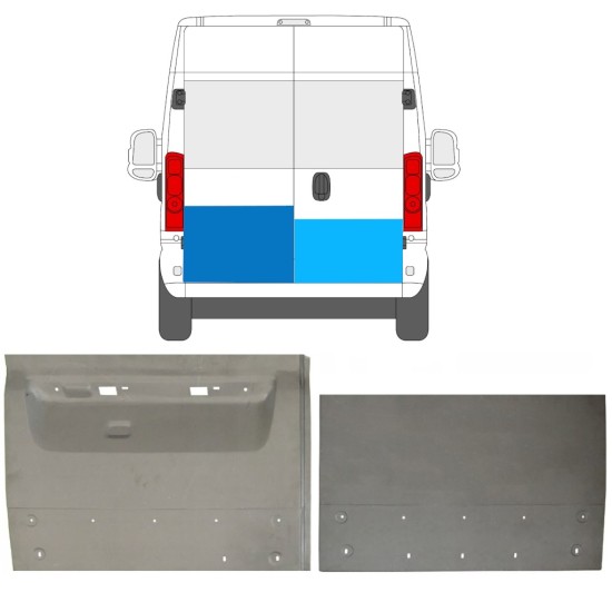 Rear door repair panel for Opel Movano 2021-2023 / Left+Right / Set 16727