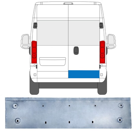 Rear door repair panel