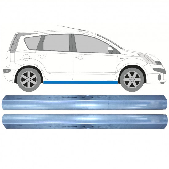 Sill repair panel for Nissan Note 2006-2013 / Left = Right (symmetrical) / Set 11485