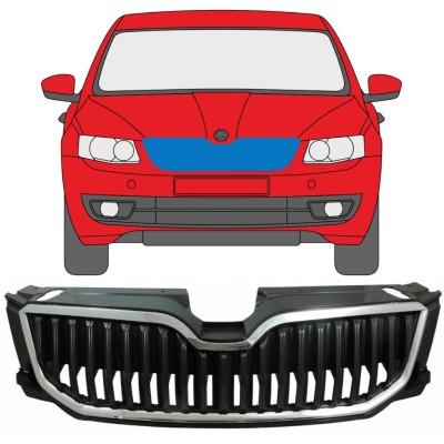 Chrome grille for Skoda Octavia III 2013-2017 9354
