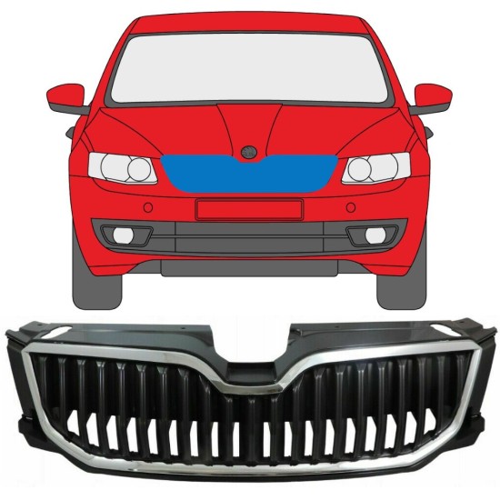 Chrome grille for Skoda Octavia III 2013-2017 9354