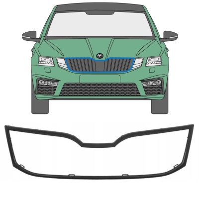 Radiator grille frame for Skoda Octavia III 2017-2020 16207