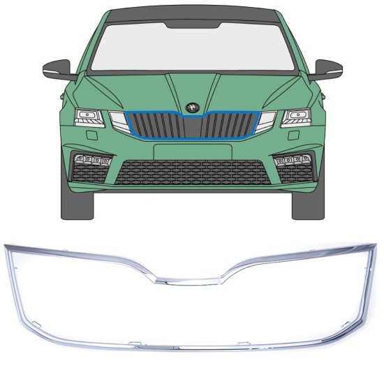 Radiator grille frame for Skoda Octavia III 2017-2020 16205