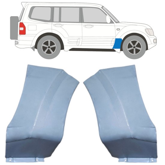 Front wing repair panel for Mitsubishi Pajero 1999-2006 / Left+Right / Set 16903
