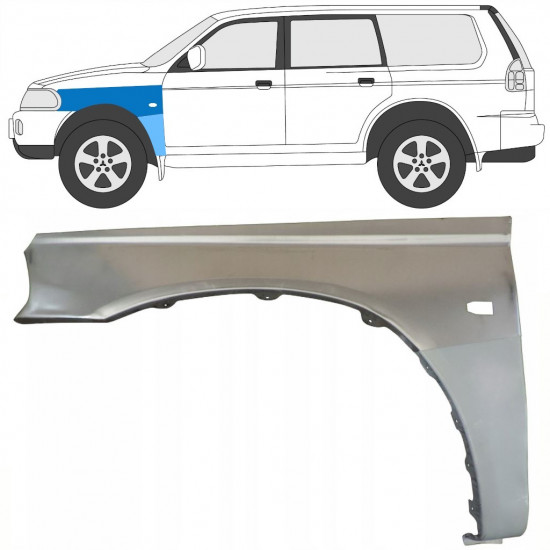 MITSUBISHI PAJERO SPORT 1996-2008 FRONT WING REPAIR PANEL / LEFT