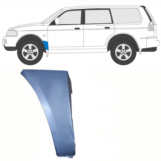 MITSUBISHI PAJERO SPORT 1996-2008 FRONT WING REPAIR PANEL LOWER PART BEHIND WHEEL/ LEFT