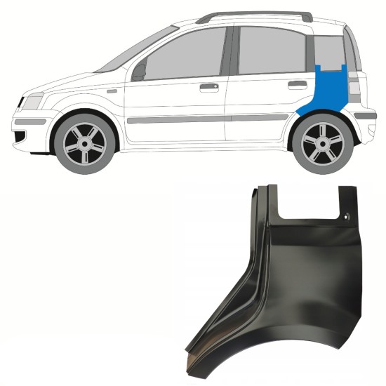 Rear wing repair panel