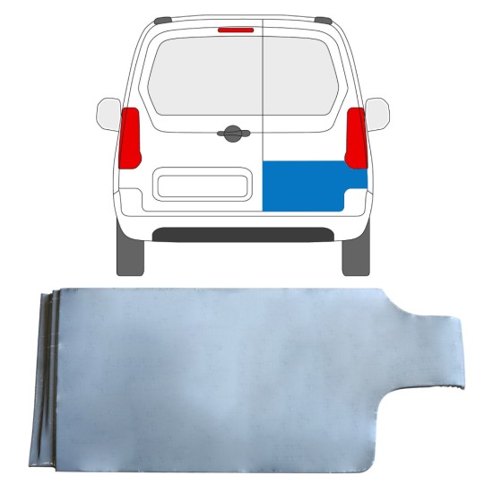 Rear door repair panel for Peugeot Partner 2008-2018 / Right 15205