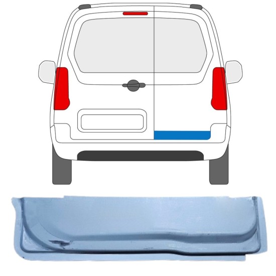 Inner rear door repair panel for Peugeot Partner 2008-2018 / Right 16907