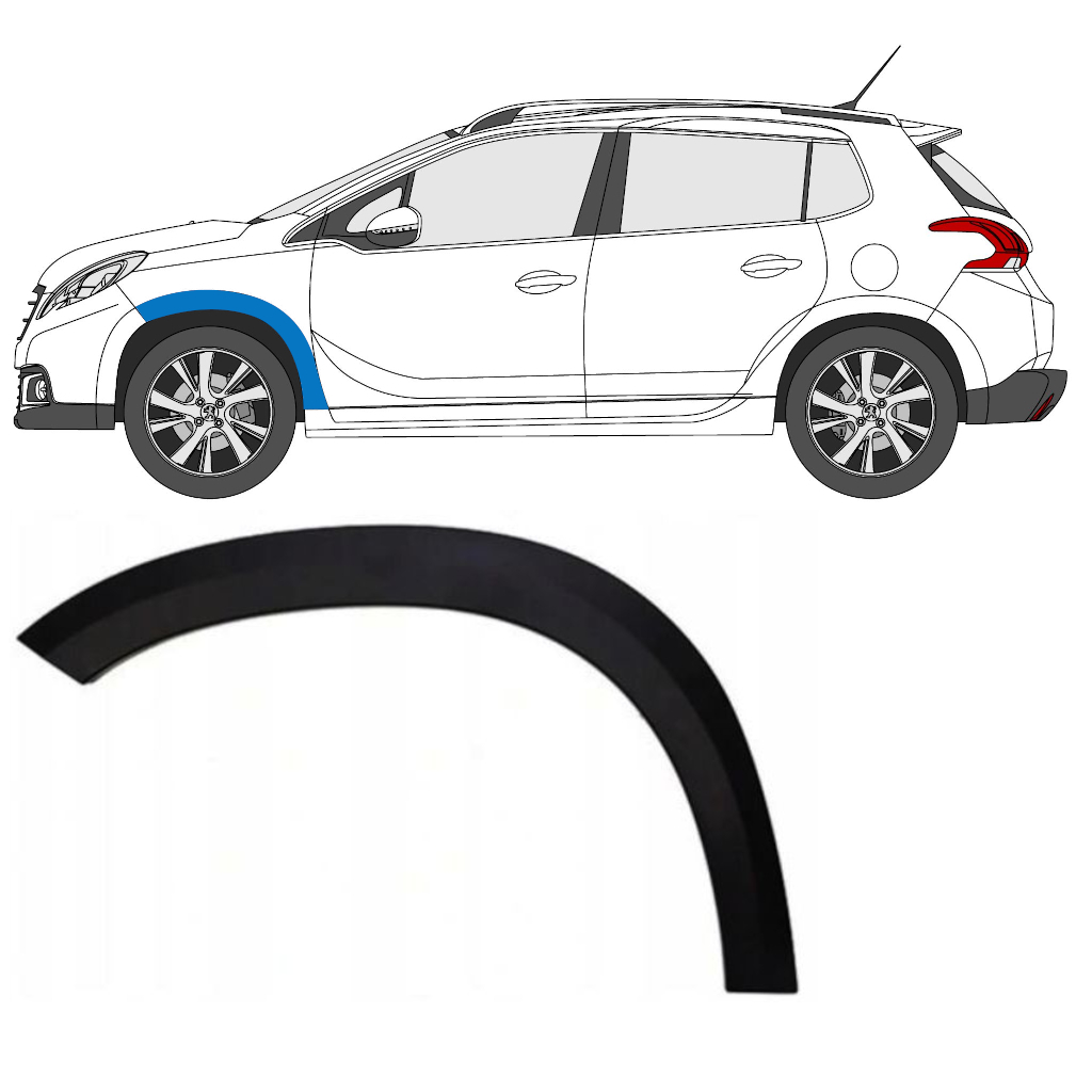 PEUGEOT 2008 2013-2019 FRONT WHEEL ARCH COVER / LEFT