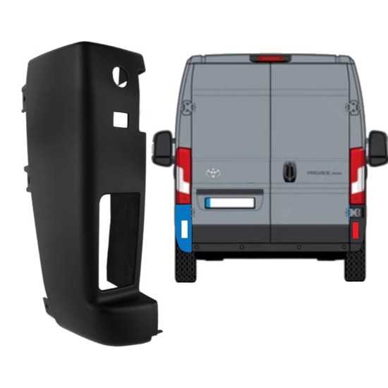 Rear bumper corner 180 degrees for Toyota Proace Max 2024- / Left 15943