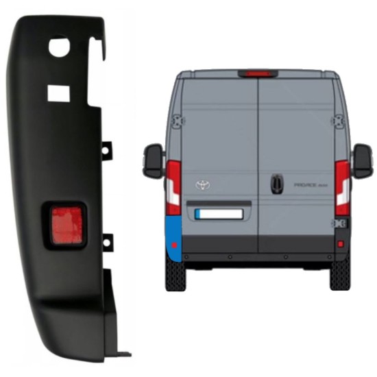 Rear bumper corner 180 degrees for Toyota Proace Max 2024- / Left 16039