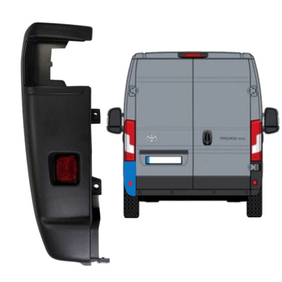 Rear bumper corner 270 degrees for Toyota Proace Max 2024- / Left 15939