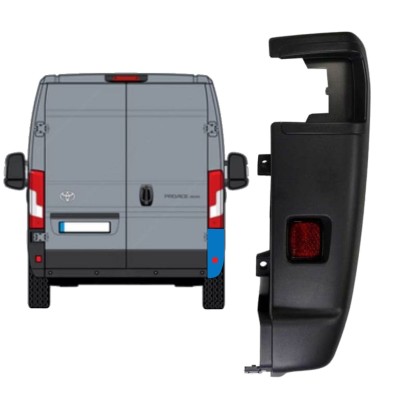 Rear bumper corner 270 degrees for Toyota Proace Max 2024- / Right 15938