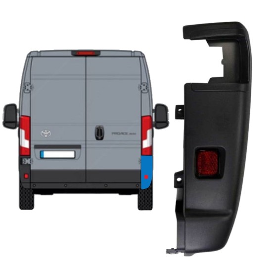 Rear bumper corner 270 degrees for Toyota Proace Max 2024- / Right 15938