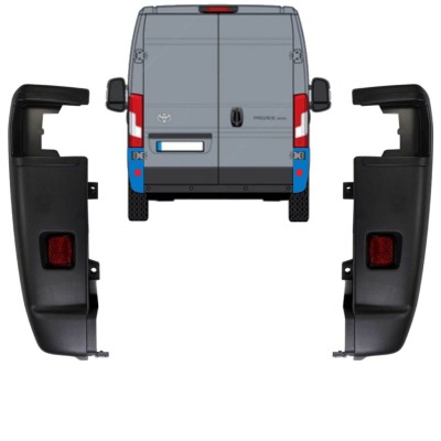 Rear bumper corner 270 degrees for Toyota Proace Max 2024- / Left+Right / Set 15930