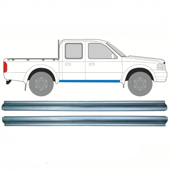 Sill repair panel for Ford Ranger 1998-2006 / Left = Right (symmetrical) / Set 10318