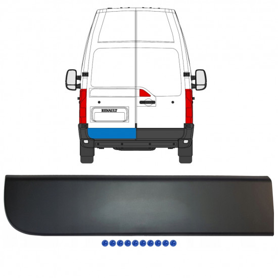 Rear door side trim for R Master 2010- / Left 7369