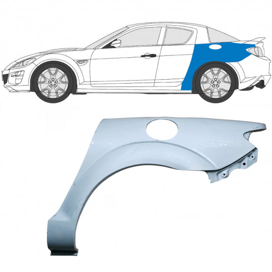 Rear wing repair panel