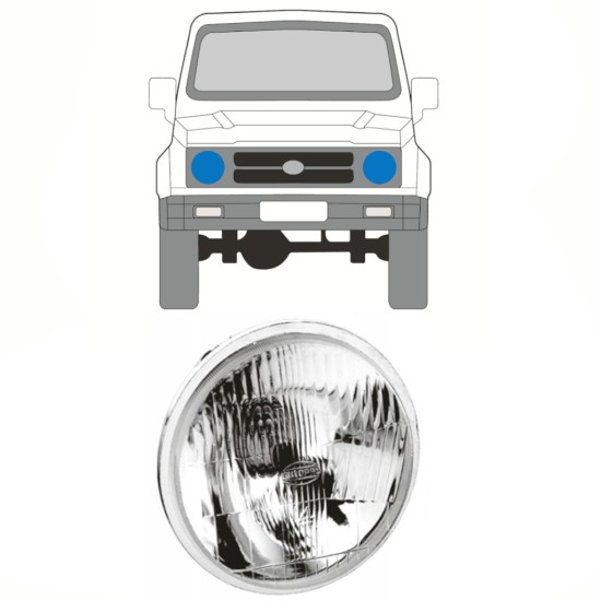 Headlight for Suzuki Samurai 1981- / Left = Right (symmetrical) 15858