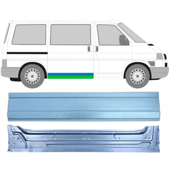Outer lower sliding door repair panel for Volkswagen Transporter T4 1990-2003 / Right / Set 16152