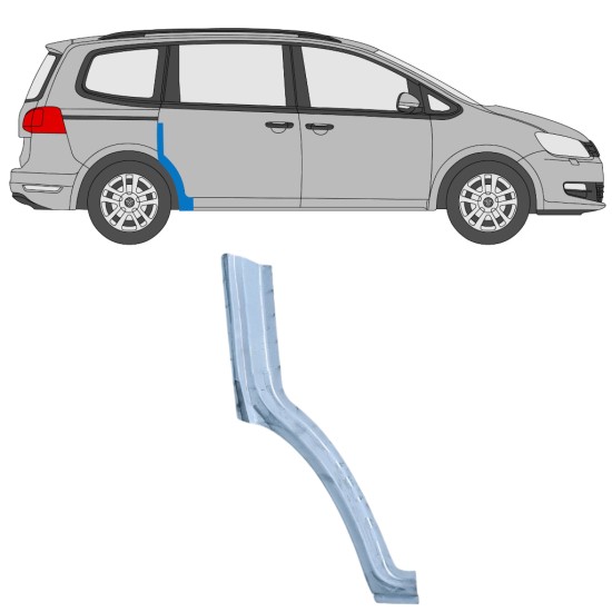 Front section rear wing repair panel for Volkswagen Sharan 2010-2022 / Right 14600