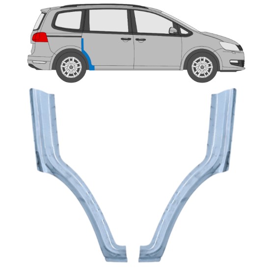 Front section rear wing repair panel for Volkswagen Sharan 2010-2022 / Left+Right / Set 14602