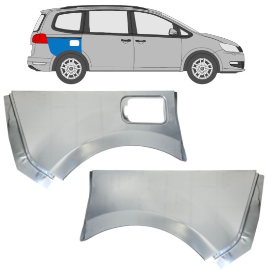 Rear wing repair panel for Volkswagen Sharan 2010-2022 / Left+Right / Set 14599