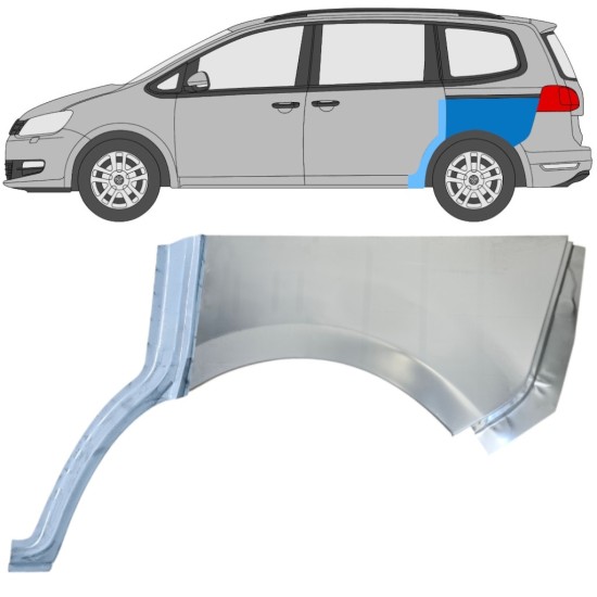 Rear wing repair panel for Volkswagen Sharan 2010-2022 / Left / Set 14604