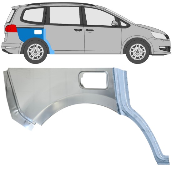 Rear wing repair panel for Volkswagen Sharan 2010-2022 / Right / Set 14603