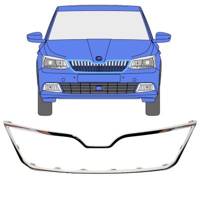 Radiator grille frame for Skoda Fabia 2014-2018 16190