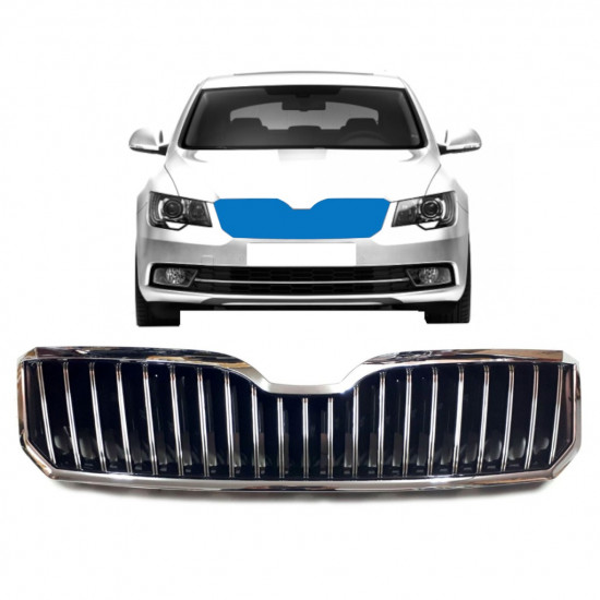 Chrome grille for Skoda Superb 2013-2015 7553