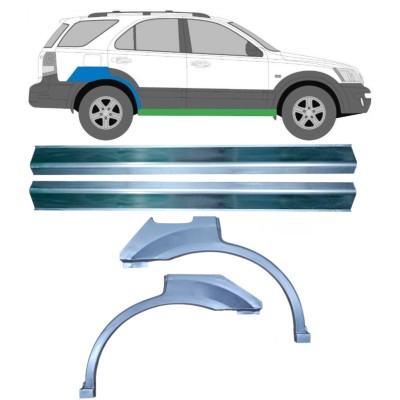 Sill and rear wing repair panel for Kia Sorento 2002-2009 / Left+Right / Set 10696
